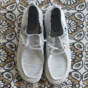 Hey Dude - Wendy Halo - Light Gray Knit Slip-On Loafers
